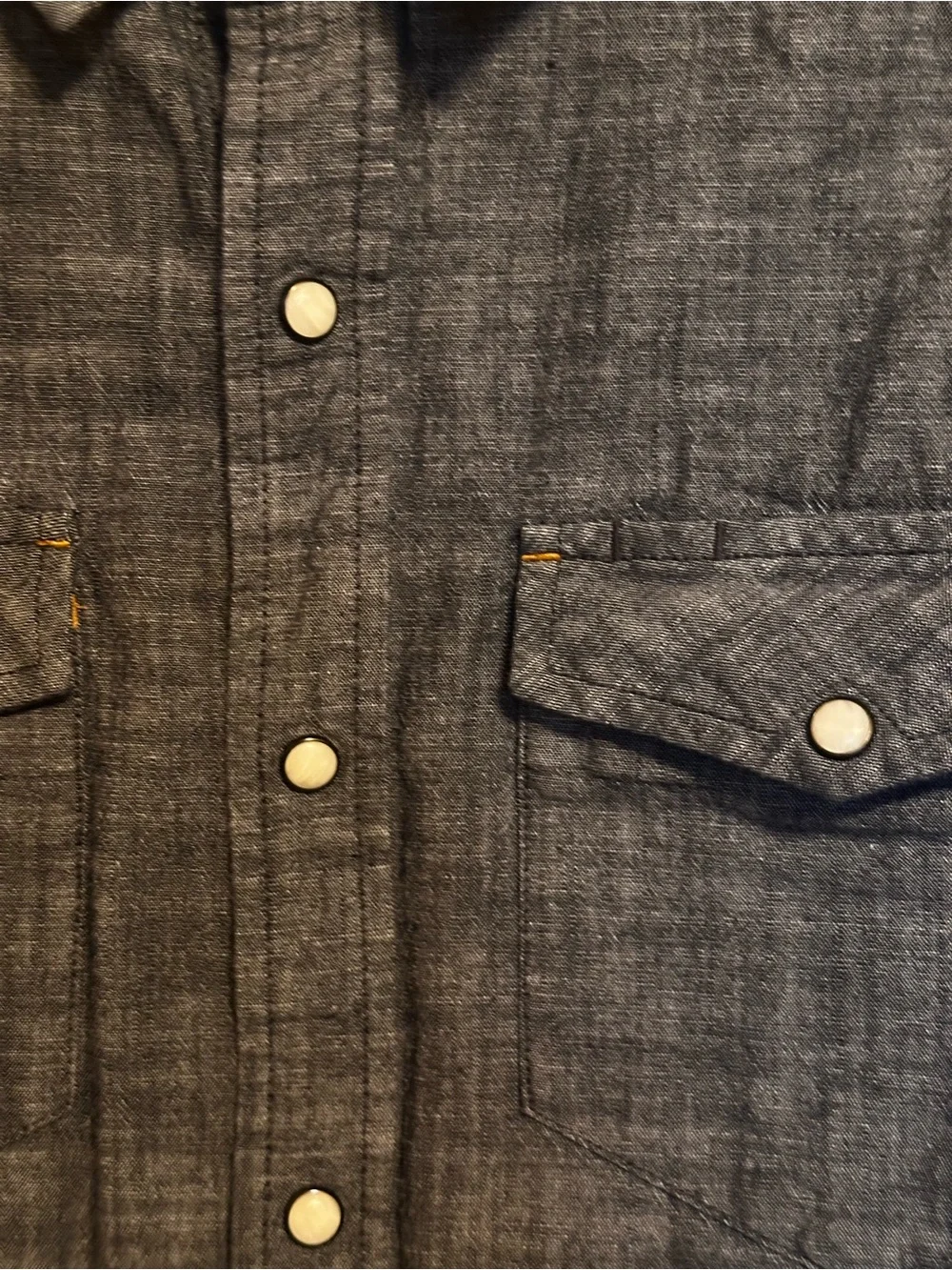 Stio Men's Dark Blue Chambray Button-Down Shirt - Picture 4 of 4